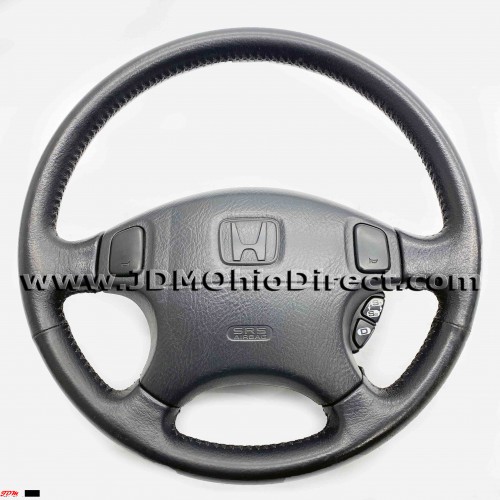 JDM EK3 Civic ViRS Black Leather Steering Wheel